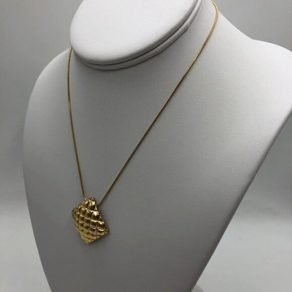 18K Gold Plated Women's Modern Texture Abstract Art Necklace Hypoallergenic - Picture 4 of 12